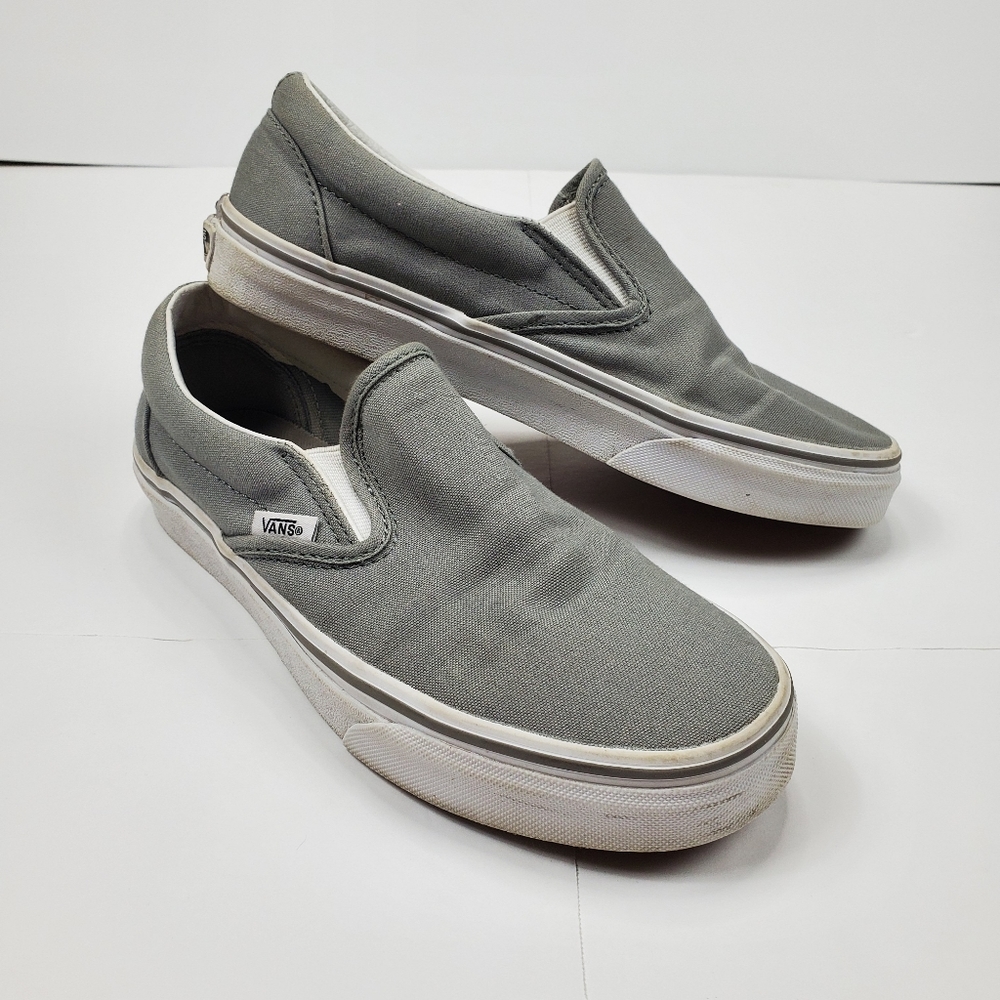 Vans Slip On Shoes Gray Off The Wall Mens 6 Womans 7.5